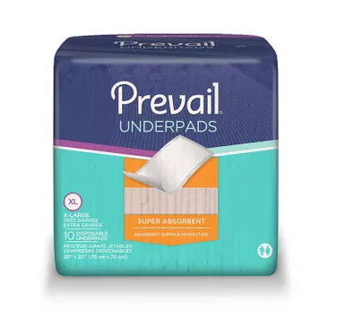 First Quality UP-100 - Disposable Underpad Prevail Total Care™ 30 X 30 Inch Polymer Heavy Absorbency
