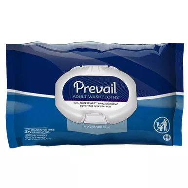 First Quality WW-810 - Prevail Unscented Disposable Adult Washcloth 12" x 8"