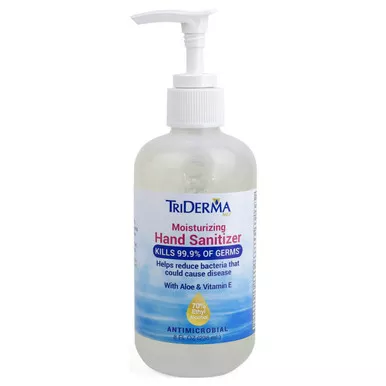 Genuine Virgin Aloe Corp 173082 - TriDerma Moisturizing Hand Sanitizer, 8 oz