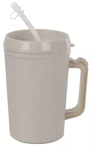 GMAX Industries GP55408 - Insulated Drinking Mug 34 oz. Gray Plastic Reusable