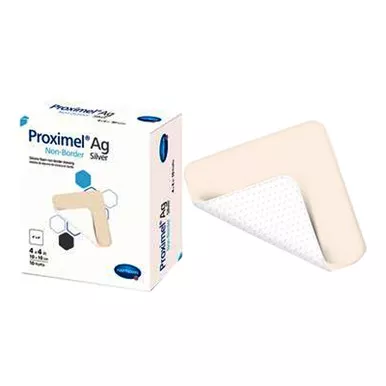 Hartmann 15713117 - Proximel Non-Border AG Silicone Foam Dressing, 4" x 4"