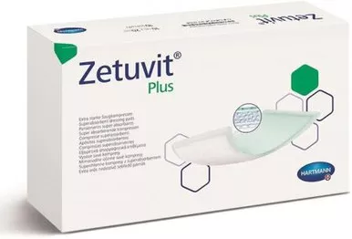 Hartmann 413110 - ZETUVIT PLUS Non-Border Superabsorbant Dressing, 4" x 4"