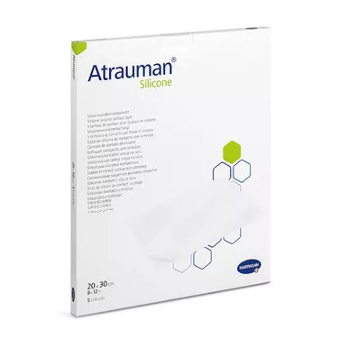 Hartmann 499565 - Atrauman Non Adherent Wound Contact Layer with Silicone on Both Sides, 8" x 12", 20cm x 30cm