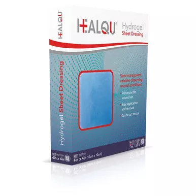Healqu 9021344 - HEALQU Hydrogel Sheet Dressing 4in x 4in