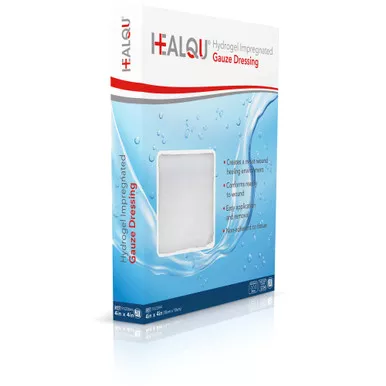Healqu 9022844 - HEALQU Hydrogel Impregnated Gauze Dressing 4in x 4in