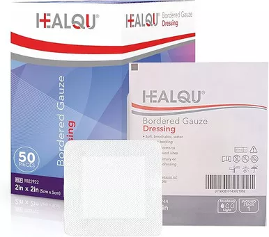 Healqu 9022922 - HEALQU Bordered Gauze Dressing 2 x 2