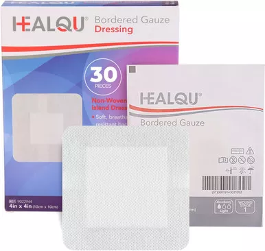 Healqu 9022944 - HEALQU Bordered Gauze Dressing 4 x 4