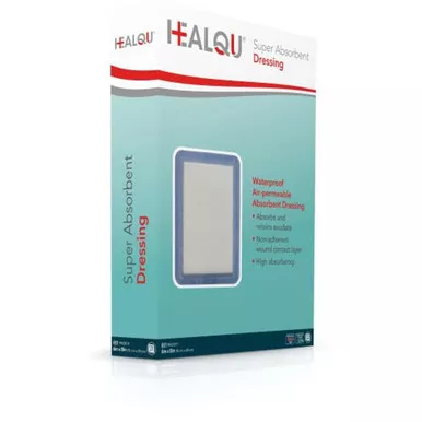 Healqu 9023468 - HEALQU Super Absorbent Adhesive Dressing 6x8
