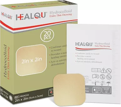 Healqu 9024222 - HEALQU Hydrocolloid Extra Thin Dressing 2x2