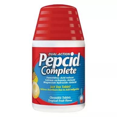 J&J 24625 - PEPCID COMPLETE Chewable Tablets, Tropical Fruit, 25 Count