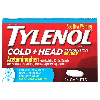 J&J 26125 - Cold + Head Congestion Severe Caplets 24 ct