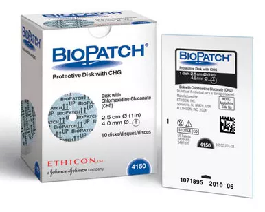 J&J ET 4150 - Biopatch Antimicrobial Dressing 1" Disk, 4mm