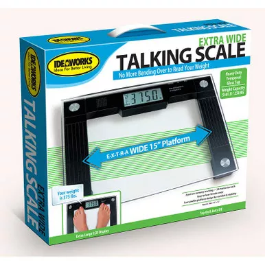 Jobar JB5824 - Floor Scale Ideaworks Digital Audio Display 550 lbs. Capacity Black / Glass AC Power