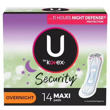 Kimberly Clark 1404 - Feminine Pad U by Kotex Security Maxi / Overnight Heavy Absorbency