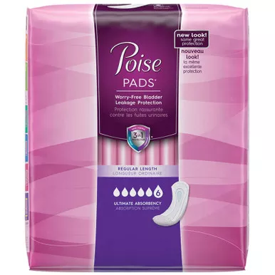 Kimberly Clark 33593 - Bladder Control Pad Poise 15.9 Inch Length Heavy Absorbency Sodium Polyacrylate Core One Size Fits Most