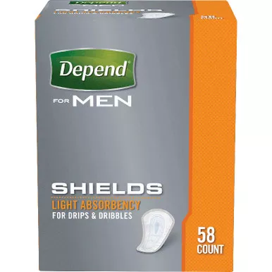 Kimberly Clark 35641 - Bladder Control Pad Depend Shields for Men 5-1/2 X 12 Inch Light Absorbency Sodium Polyacrylate Core One Size Fits Most