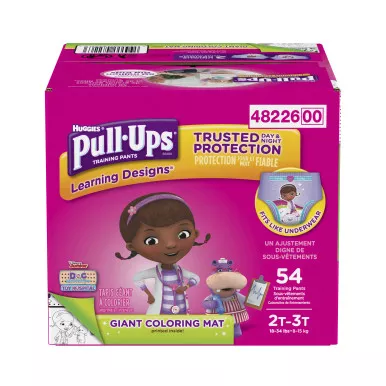 Kimberly Clark 45121 - Female Toddler Training Pants Pull-Ups Learning Designs Size 2T to 3T Disposable Heavy Absorbency