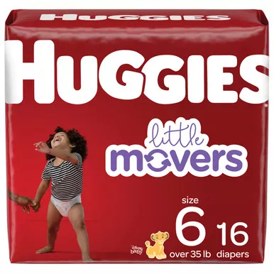 Kimberly Clark 49693 - Huggies Little Movers Diapers, Size 6, Jumbo Pack