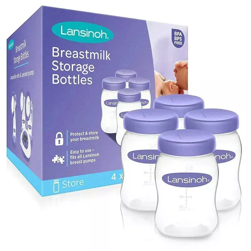 Lansinoh Breastmilk Storage Bottles, 5 Oz. - 4 Pack- Pack(age) of 4