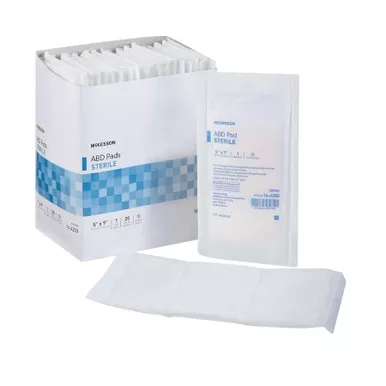 McKesson 16-4250 - Abdominal Pad McKesson Nonwoven Cellulose 5 X 9 Inch Rectangle Sterile