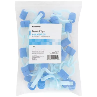 McKesson 16-MCKNC - Nose Clip McKesson Foam, Disposable, Blue Plastic For Spirometer