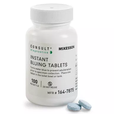 McKesson 164-7875 - McKesson Consult™ Instant Bluing Tablets Blue, 100 Tests For Use In Toilet Water