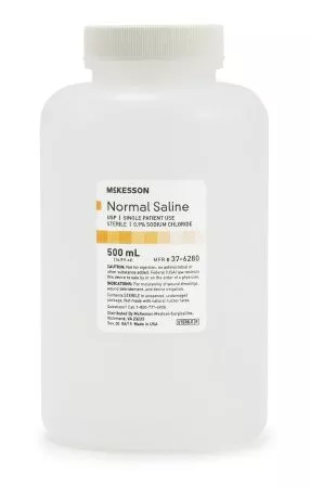 McKesson 37-6280 - Irrigation Solution McKesson 0.9% Sodium Chloride Not for Injection Bottle, Screw Top 500 mL