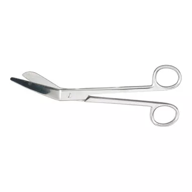 McKesson 43-2-256 - Plaster Shears McKesson Esmarch 8 Inch Length Office Grade Stainless Steel NonSterile Finger Ring Handle Angled Blunt Tip / Blunt Tip