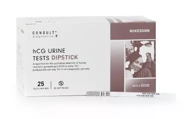 McKesson 5000 - Rapid Test Kit McKesson ConsulT™ Fertility Test hCG Pregnancy Test Urine Sample 25 Tests CLIA Waived