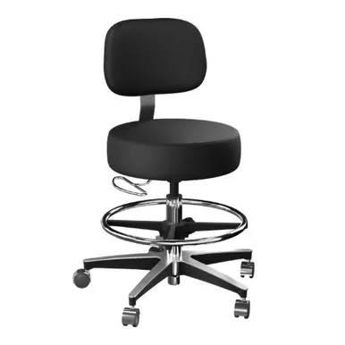 McKesson 81-11001BFRUS393 - Exam Stool McKesson Backrest Pneumatic Height Adjustment 5 Casters Black
