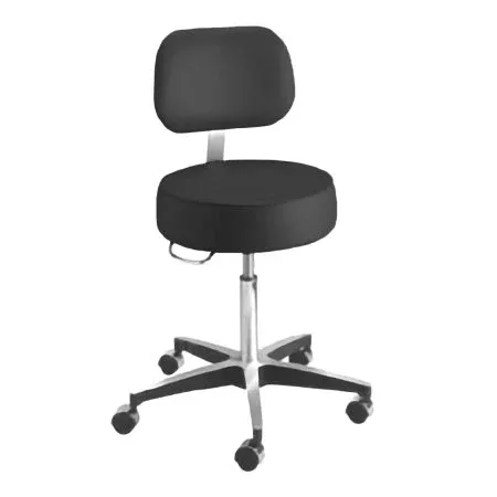 McKesson Exam Stool McKesson Backrest Pneumatic Height Adjustment 5 Casters Black - Each - 81-11001BUS393-EA