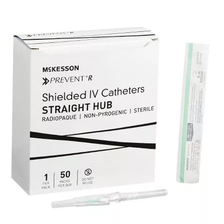 McKesson Peripheral IV Catheter McKesson Prevent R 18 Gauge 1.16 Inch Button Retracting Safety Needle - Case of 200 - 380244-CS