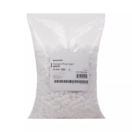 McKesson Tube Closure Polyethylene Flanged Plug Cap White 13 mm For Use with 13 mm Blood Drawing Tubes, Glass Test Tubes, Plastic Culture Tubes NonSterile- Default Title