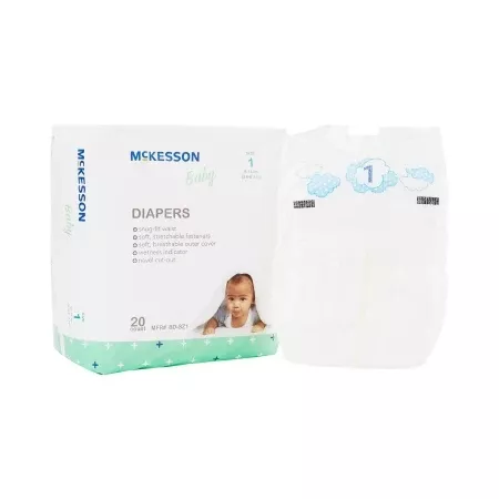 McKesson Unisex Baby Diaper McKesson Size 1 Disposable Heavy Absorbency - Case of 6 - BD-SZ1-CS