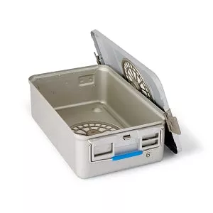 Medline 3/4 Size SteriPure Sterilization Containers - Container, 3/4 Size, 5.38", Perforated, Yellow Lid - BDR22113W