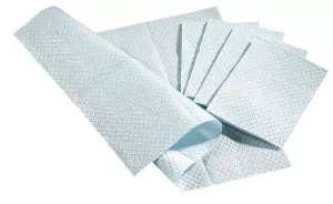 Medline 3-Ply Disposable Poly-Backed Tissues - Disposable 3-Ply Tissue / Poly Professional Towels, White, 13" x 18" - NON24358W
