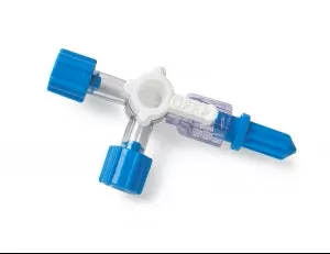 Medline 4-Way Stopcocks - High-Flow 4-Way 45 PSI Stopcock, Off Handle Position, Rotating Adapter, Male Collar Fitting - DYNJSC401