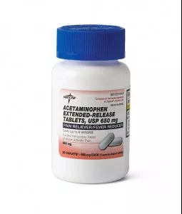 Medline Acetaminophen Extended-Release Caplets - Acetaminophen, 650 mg Extended Release Caplet, 50/Bottle - OTC33350N