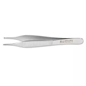 Medline Adson-Micro Tissue Forceps - Adson Micro Tissue Forceps with 1x2 Teeth, 4-3/4" (12 cm) - MDS1018612