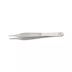 Medline Adson Serrated Dressing Forceps - Adson Micro Dressing Forceps with 1x2 Teeth and Fenestrated Handle, 6" (15.2 cm) - MDS1018215