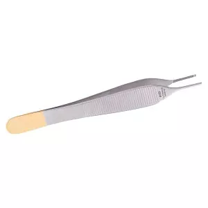 Medline Adson Tissue Forceps - Adson Micro Tissue Forceps, 1x2 Teeth, 4.75", Cross Serration, Tungsten Carbide - MDS1000212