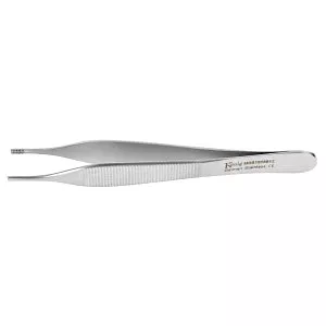 Medline Adson Tissue Forceps - Adson Tungsten Carbide Brown Tissue Forceps, 7x7 Teeth, 4.75" - MDS1019812