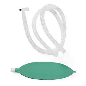 Medline Adult Corrugate Anesthesia Circuits - Anesthesia Circuit with 40" Corrugated Tubing, Adult, 2 BV Filter, 3 L Bag, Gas Sampling Line, Size 5 Mask with Tail Valve - DYNJAA4840