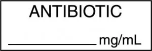 Medline Anesthesia Syringe Labels - Antibiotic White mg / mL Tape - AT840