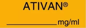 Medline Anesthesia Syringe Labels - Ativan Orange mg / mL Tape - AT460