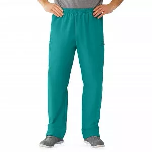 Medline AngelStat Unisex Elastic Waist Cargo Scrub Pants - AngelStat Unisex Elastic Waist Cargo Scrub Pants, Size 2XL Extra-Long Inseam, Ceil Blue - 674NTHXXLXL