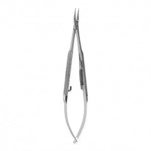 Medline Barraquer Micro Needle Holders - 4-1/8" (10.5 cm) Delicate Curved Locking Barraquer Needle Holder with 1 mm Jaw - MDS0759731
