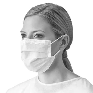 Medline Basic Procedure Face Masks with Ear Loops - Procedure Face Mask with Ear Loops, Blue - MED384