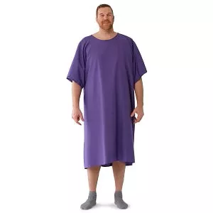 Medline Behavioral Health Apparel - IV Gown with Plastic Back Snap Closures, Purple, Size 5XL - MDTOG5IABPUR
