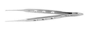 Medline Bishop-Harman Iris Forceps - Bishop-Harmon Fine Serrated Iris Forceps with 0.5 mm Tips, 3-1/2" (8.9 cm) - MDS4294005